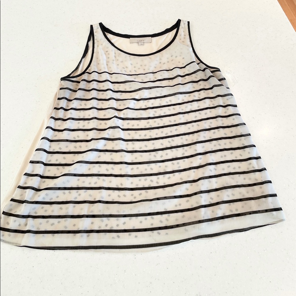 LOFT Mixed Media Sleeveless Top